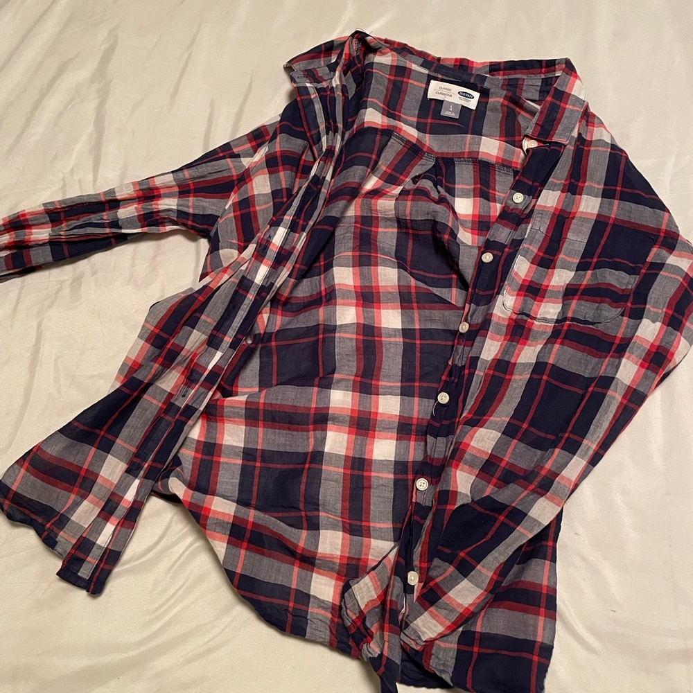 Red. White, and blue Flannel